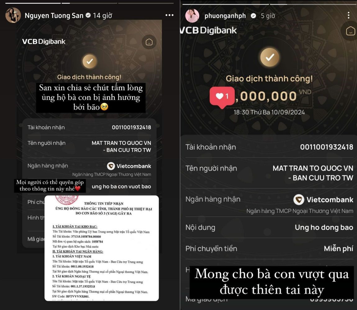 Á hậu Tường San, Á hậu Phương Anh cầu mong bà con vượt qua đợt bão lũ. Á hậu Tường San, Á hậu Phương Anh cầu mong bà con vượt qua đợt bão lũ.