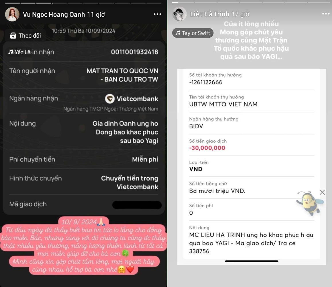 MC Hoàng Oanh, MC Liêu Hà Trình hỗ trợ bà con miền Bắc. MC Hoàng Oanh, MC Liêu Hà Trình hỗ trợ bà con miền Bắc.