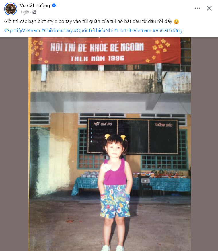 Vũ Cát Tường bật mí style bỏ tay vào túi quần có từ ngày học mẫu giáo.