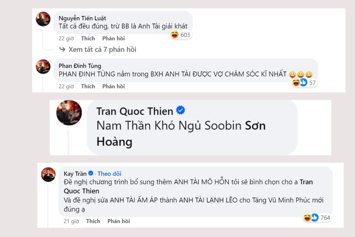 Các "anh tài" khiến netizen thích thú khi bóc trần lẫn nhau. Các "anh tài" khiến netizen thích thú khi bóc trần lẫn nhau.