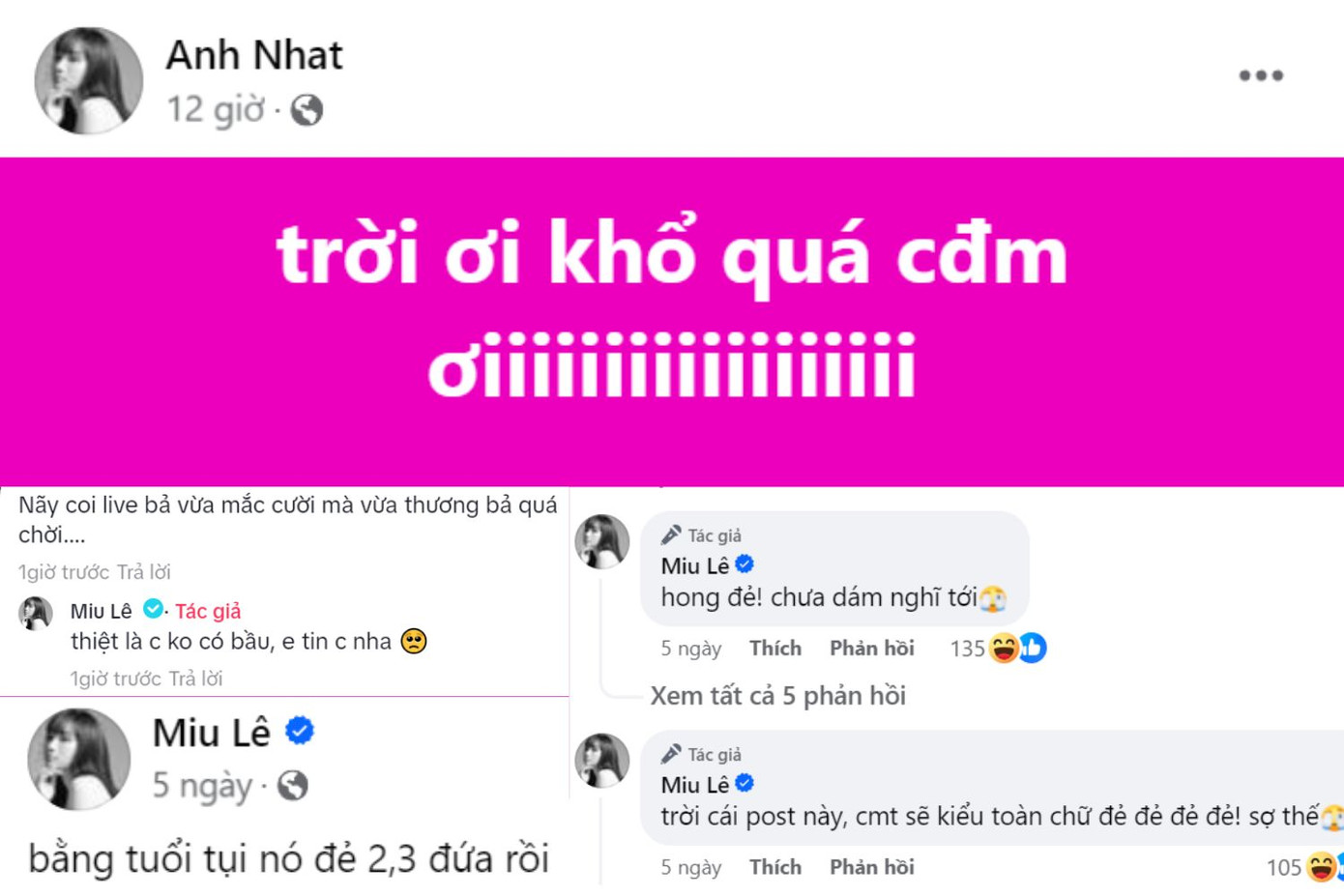 Miu Lê sơ hở là bị đồn mang thai nhưng thật ra là do... tăng cân. Miu Lê sơ hở là bị đồn mang thai nhưng thật ra là do... tăng cân.