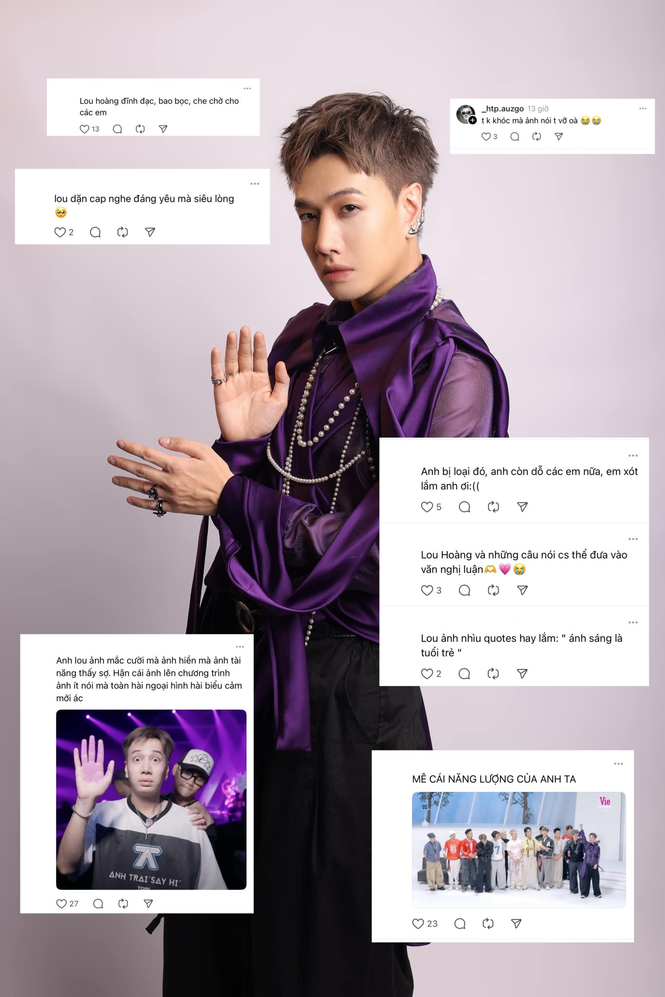 Người hâm mộ mong Lou Hoàng có thêm nhiều cơ hội toả sáng hơn và cho rằng anh vẫn chưa thể hiện được hết khả năng của mình. Người hâm mộ mong Lou Hoàng có thêm nhiều cơ hội toả sáng hơn và cho rằng anh vẫn chưa thể hiện được hết khả năng của mình.