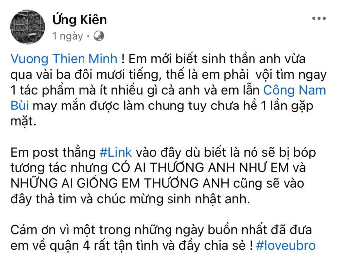 Bài đăng làm &quot;dấy&quot; lên tin đồn bị loại của đạo diễn Kiên Ứng.