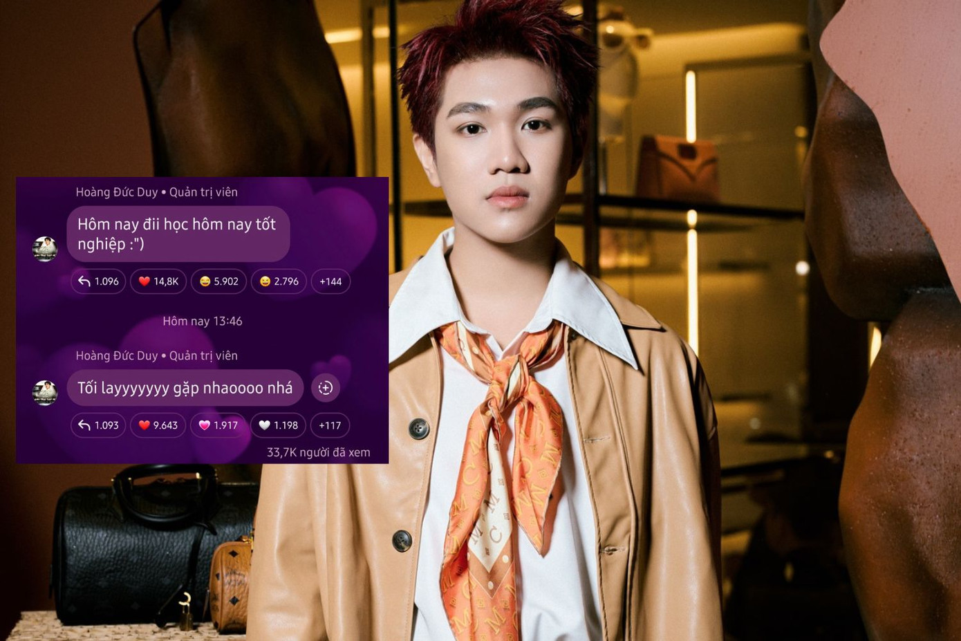 Captain Boy chia sẻ: "Hôm nay đi học, hôm nay tốt nghiệp". Captain Boy chia sẻ: "Hôm nay đi học, hôm nay tốt nghiệp".