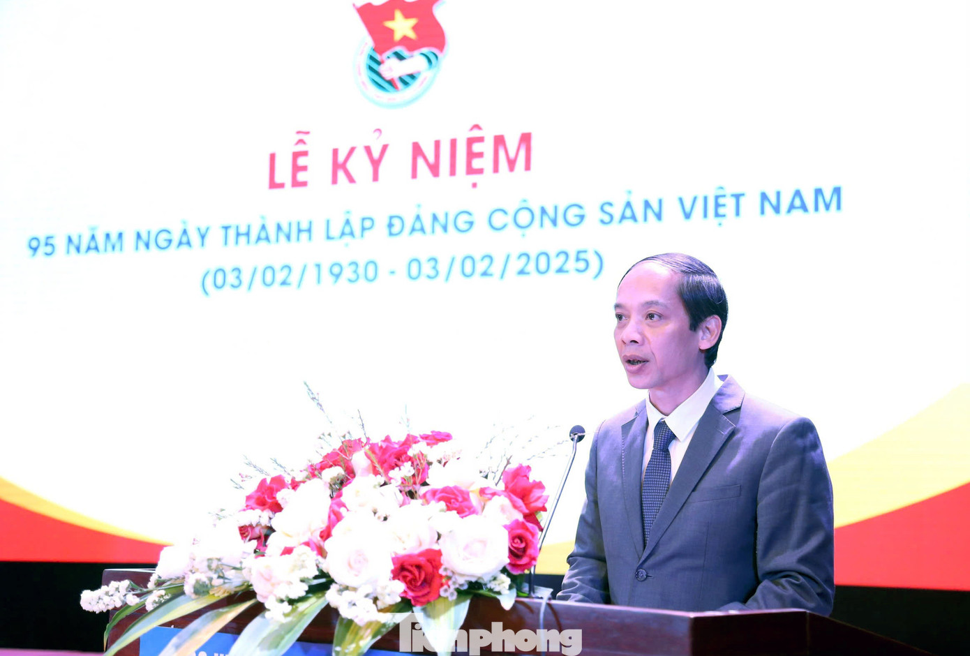 Anh Nguyễn Thanh Tùng trình bày diễn văn tại chương trình. Ảnh: Lâm Đăng Hải