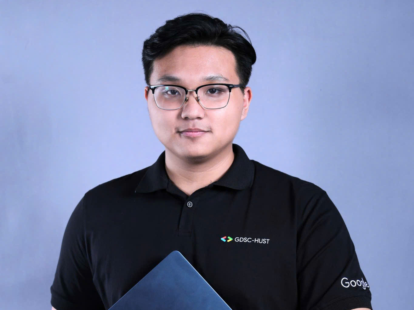 Minh là chủ nhiệm câu lạc bộ lập trình Google Developer Group on Campus tại trường. Ảnh: NVCC Minh là chủ nhiệm câu lạc bộ lập trình Google Developer Group on Campus tại trường. Ảnh: NVCC