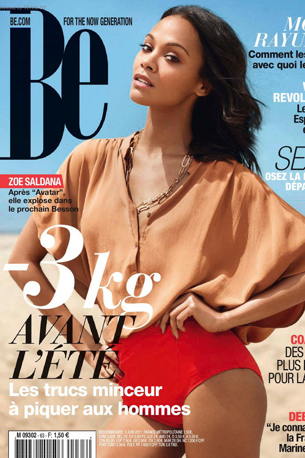 Zoe Saldana trên bìa tạp chí Be