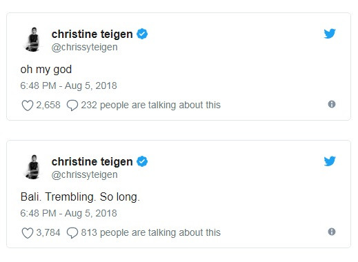 Vợ John Legend kể giây phút khoả thân hãi hùng trốn động đất Indonesia ảnh 1