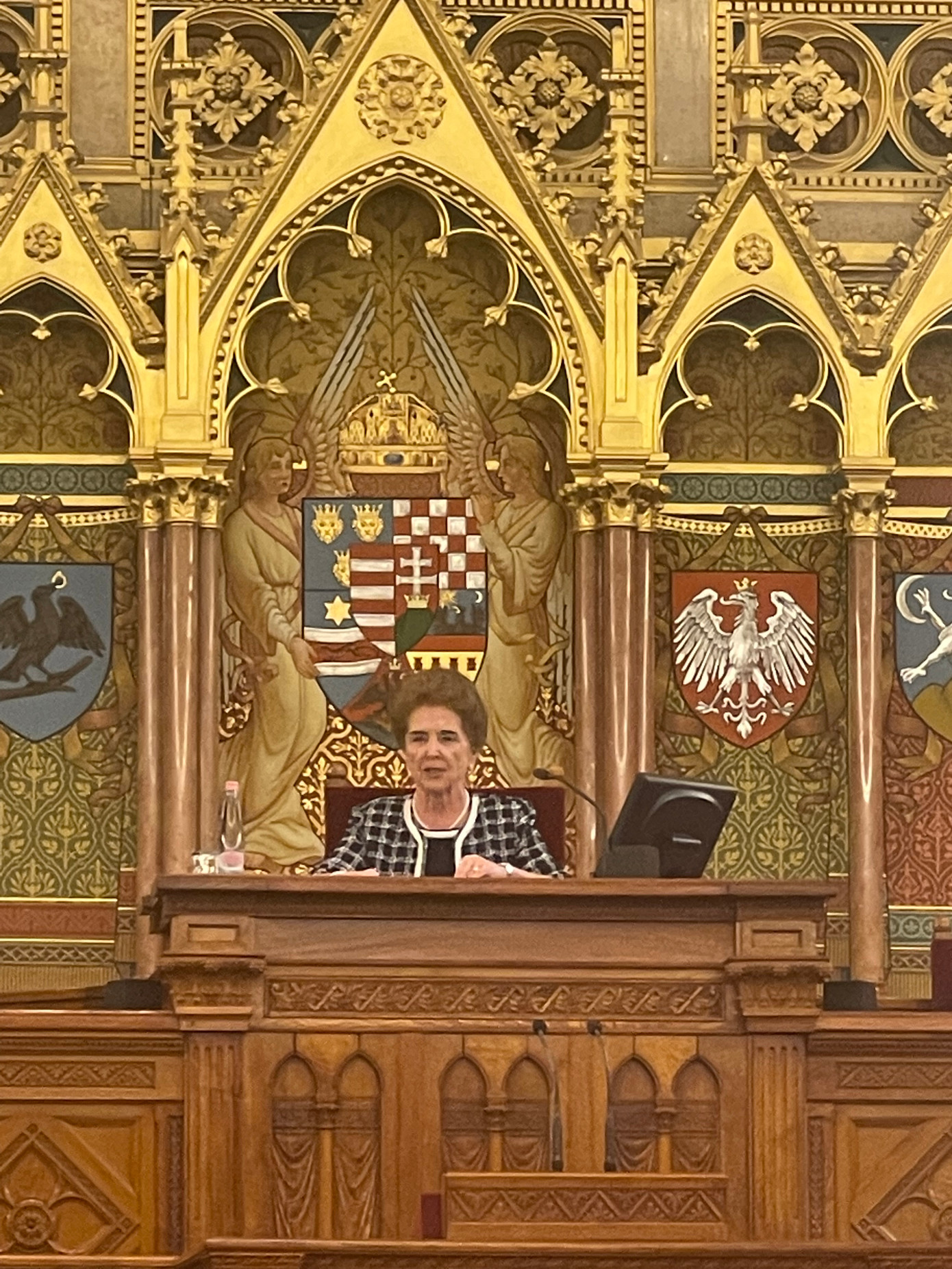 Phó Chủ tịch thường trực Quốc hội Hungary phát biểu chào mừng tại diễn đàn. (Ảnh: L.A)