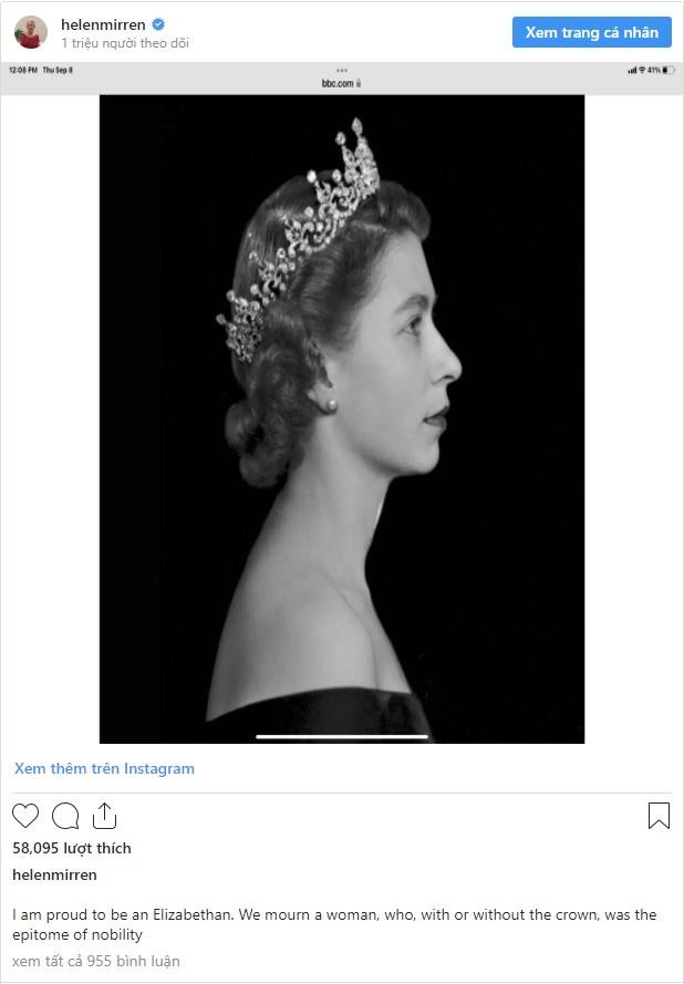 Minh tinh Anh Helen Mirren tôn vinh Nữ hoàng Anh. Minh tinh Anh Helen Mirren tôn vinh Nữ hoàng Anh.