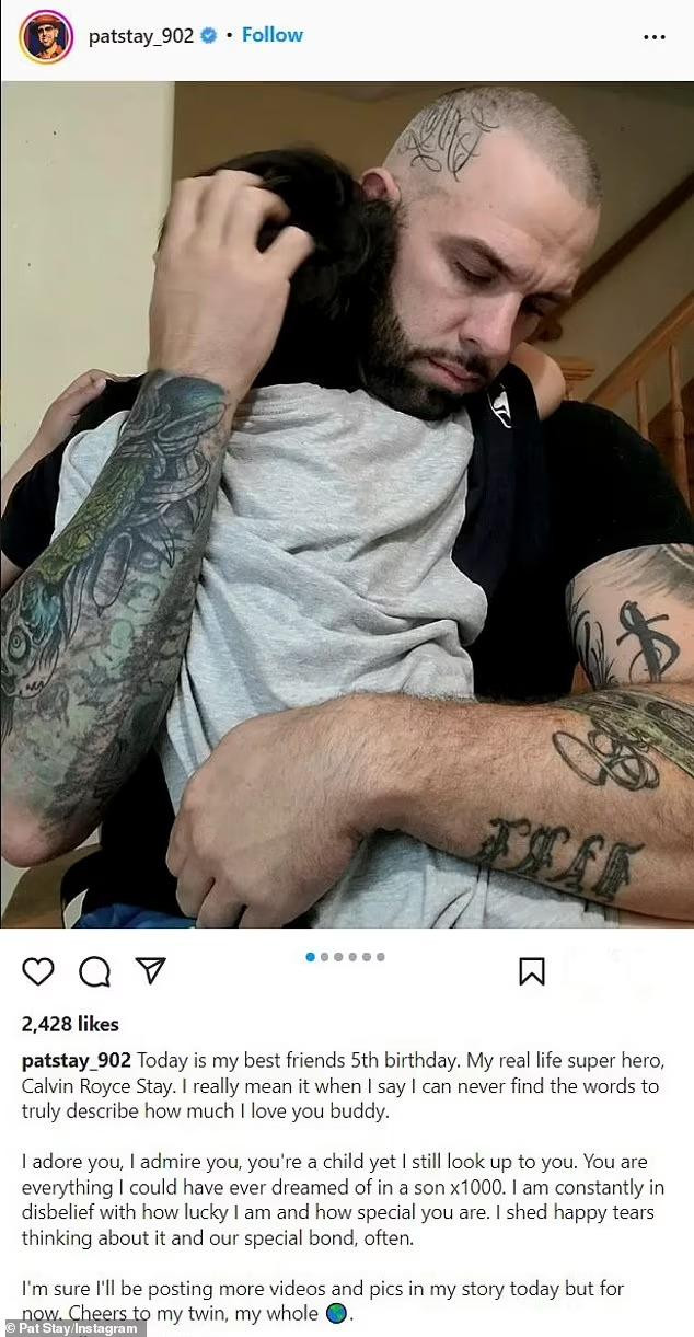 Bài đăng của Pat Stay vào sinh nhật lần thứ 5 của con trai.