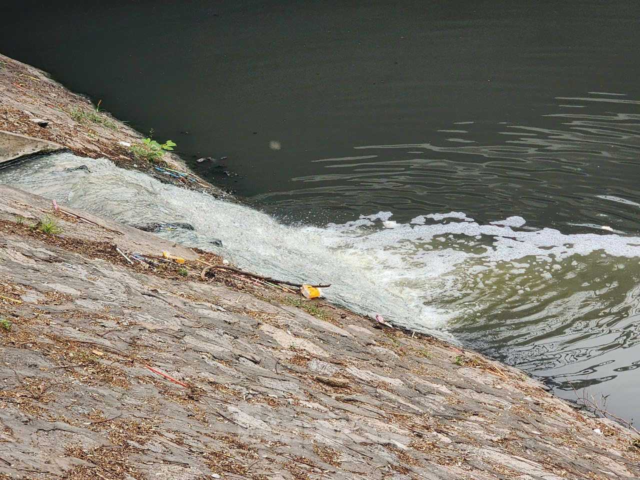 Việc nước thải chưa được thu gom, xử lý xả thẳng xuống sông Tô Lịch rất mất mỹ quan đô thị, gây ô nhiễm dòng sông.