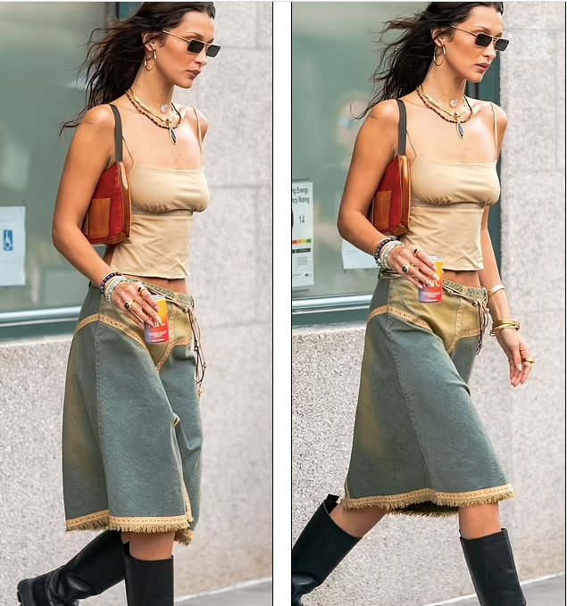 Sở hữu body "cực phẩm" với chiều cao 1m74 với số đo 86-61-86 (cm), Bella Hadid hiện là chân dài đắt giá hàng đầu làng thời trang bên cạnh các mỹ nhân của làng mốt như Kendall Jenner (em gái cùng mẹ khác cha của Kim Kardashian), Kaia Gerber (con gái huyền thoại mẫu Cindy Crawford), chị gái cô là Gigi Hadid...