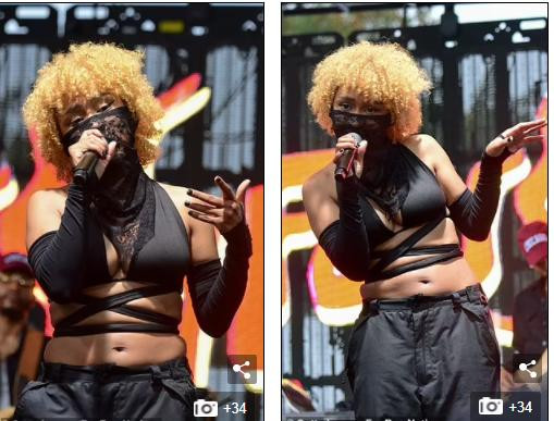 Nữ ca sĩ tài năng Foushee diện cây đen, đeo khăn ren cho mặt vừa sexy vừa huyền bí.