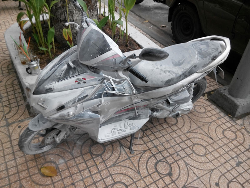 Chiếc xe Air Blade bị cháy. Chiếc xe Air Blade bị cháy