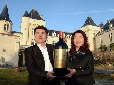 Tỉ phú Lam Kok cùng vợ trước tòa lâu đài vườn nho Chateau de La Riviere vào ngày 20/12