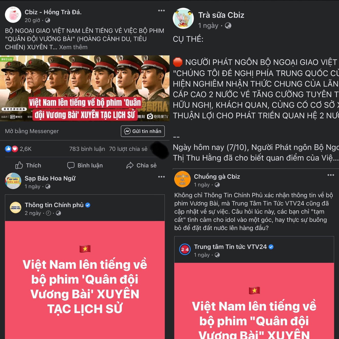 Một số trang đưa tin Hoa ngữ có lượng theo dõi cao chia sẻ phát ngôn của Bộ Ngoại giao. Một số trang đưa tin Hoa ngữ có lượng theo dõi cao chia sẻ phát ngôn của Bộ Ngoại giao.