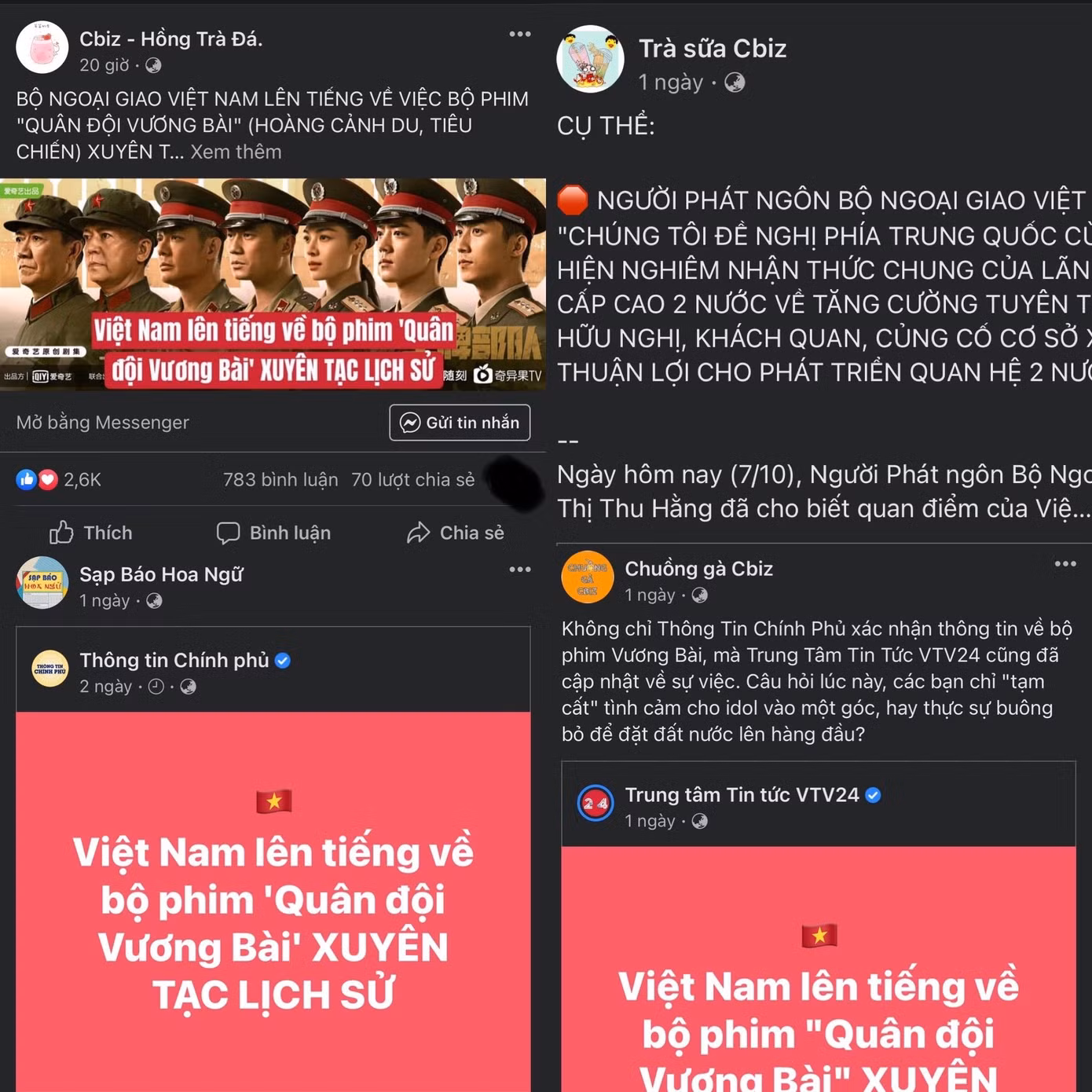 Một số trang đưa tin Hoa ngữ có lượng theo dõi cao chia sẻ phát ngôn của Bộ Ngoại giao.