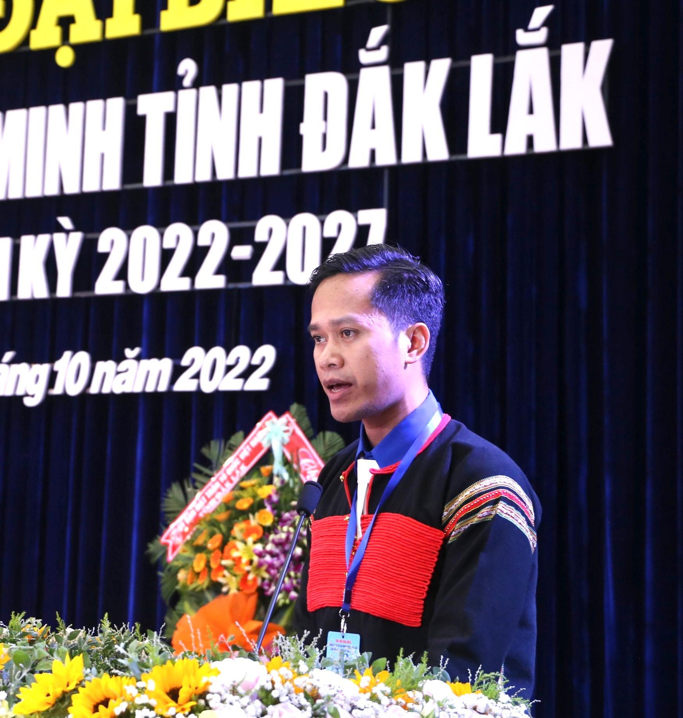 Anh Y Lê Pas Tơr, Phó Bí thư Tỉnh Đoàn báo cáo kết quả nhiệm kỳ qua