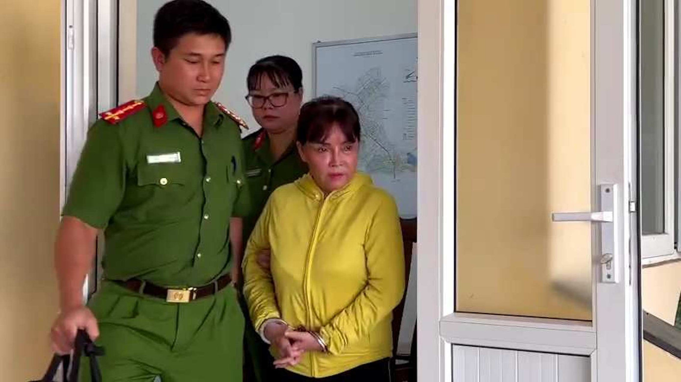 Bà Tâm tại cơ quan công an