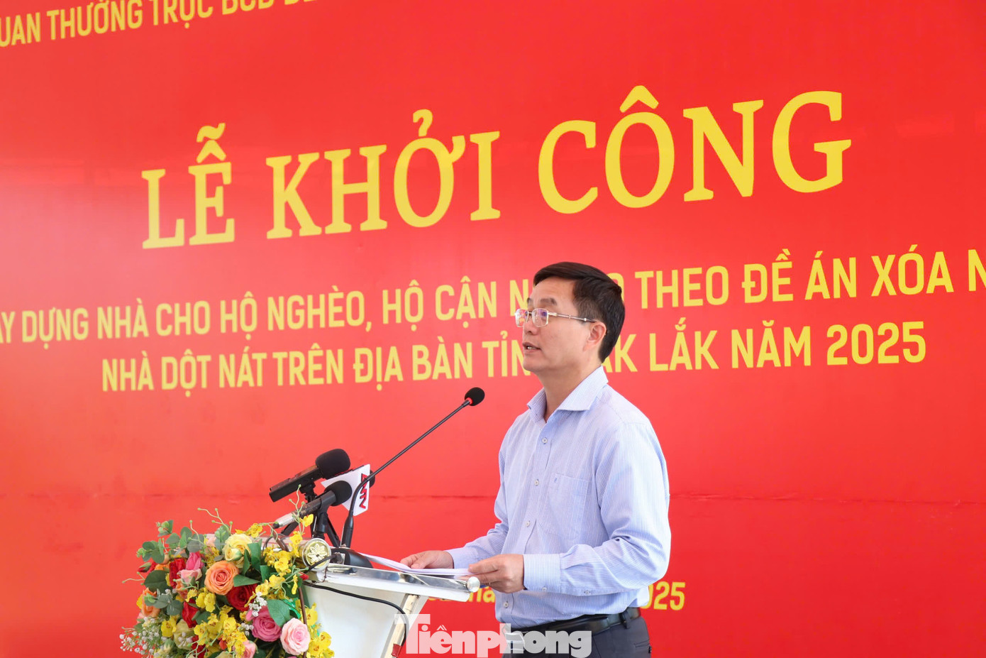 Ông Nguyễn Đình Trung, Bí thư Tỉnh ủy Đắk Lắk phát biểu tại lễ khởi công Ông Nguyễn Đình Trung, Bí thư Tỉnh ủy Đắk Lắk phát biểu tại lễ khởi công