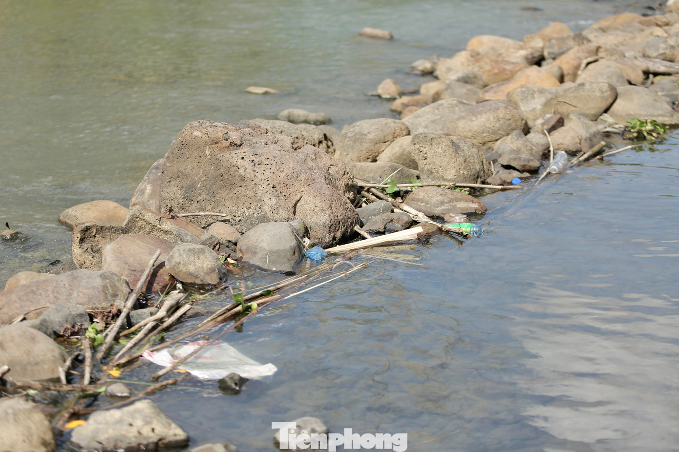 Rác dạt đến các khu suối.