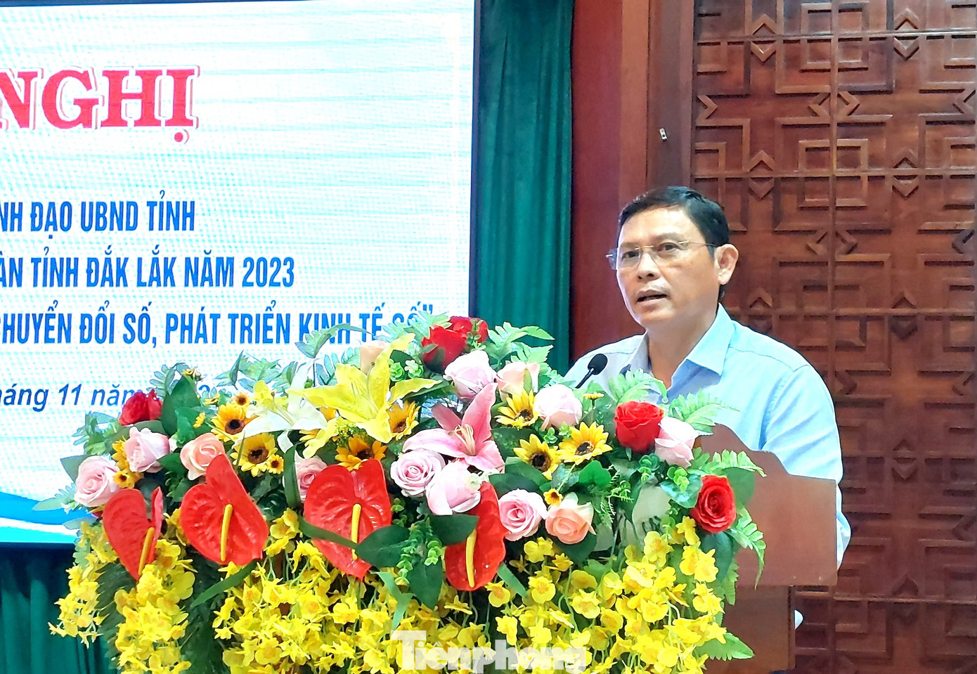 Ông Nguyễn Tuấn Hà, Phó Chủ tịch thường trực Uỷ ban nhân dân tỉnh Đắk Lắk phát biểu tại hội nghị