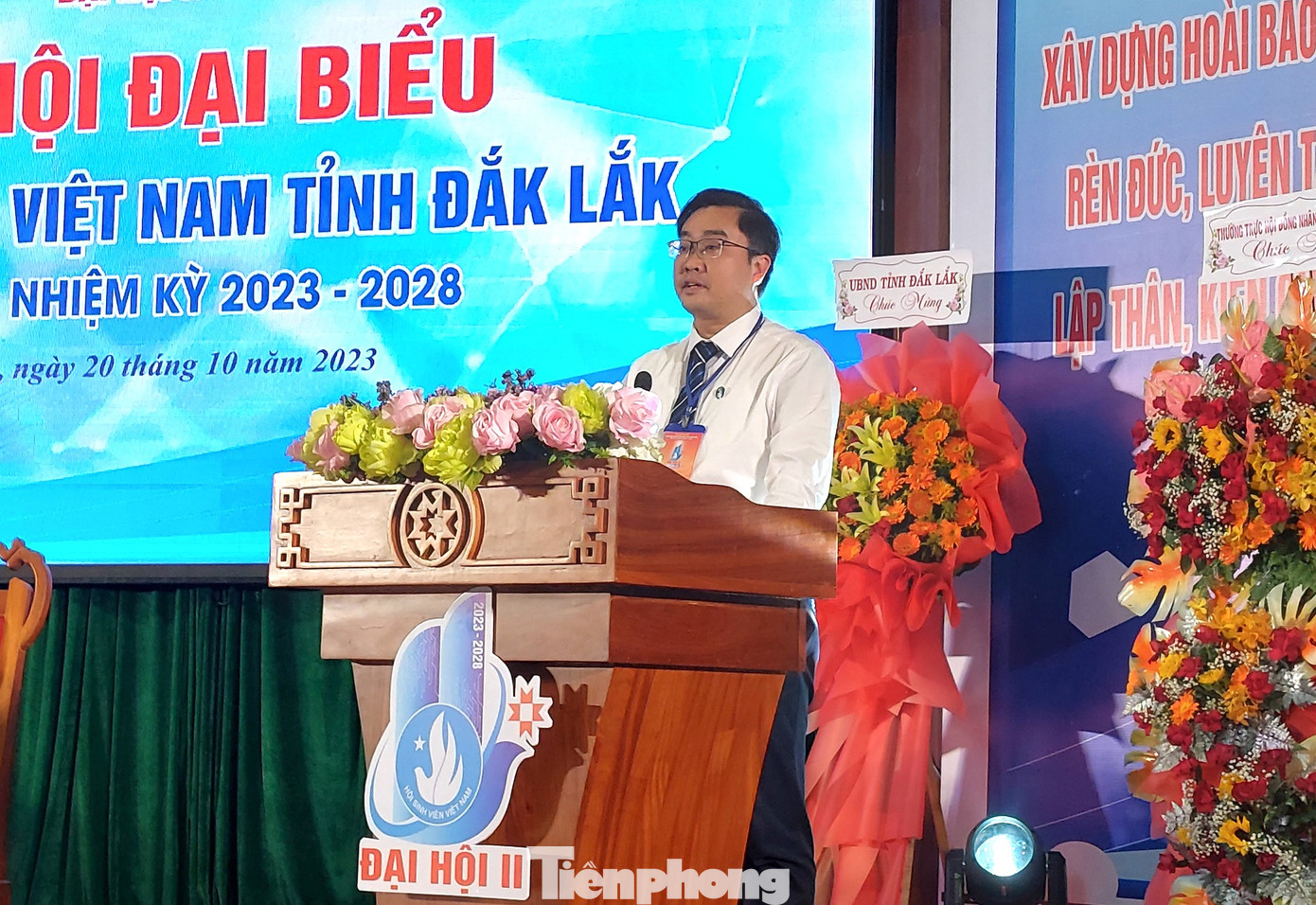 Anh Nguyễn Bá Cát, Phó Chủ tịch Trung ương Hội Sinh viên Việt Nam phát biểu chỉ đạo đại hội