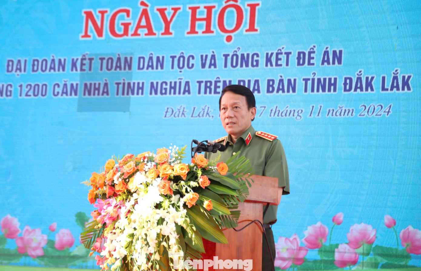 Ủy viên Bộ Chính trị, Bộ trưởng Bộ Công an, Đại tướng Lương Tam Quang phát biểu tại ngày hội