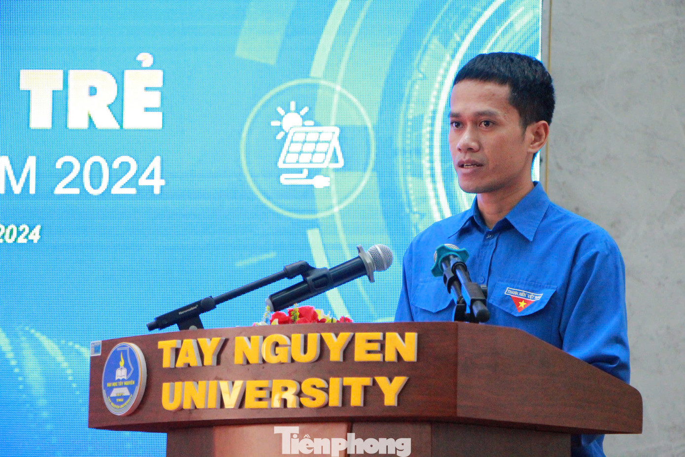 Anh Y Lê Pas Tơr - Phó Bí thư thường trực Tỉnh Đoàn phát biểu tại ngày hội