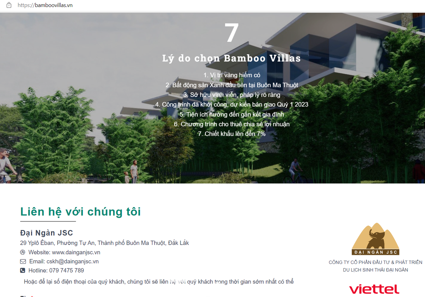 Website đăng bán dự án Bamboo Villas Website đăng bán dự án Bamboo Villas