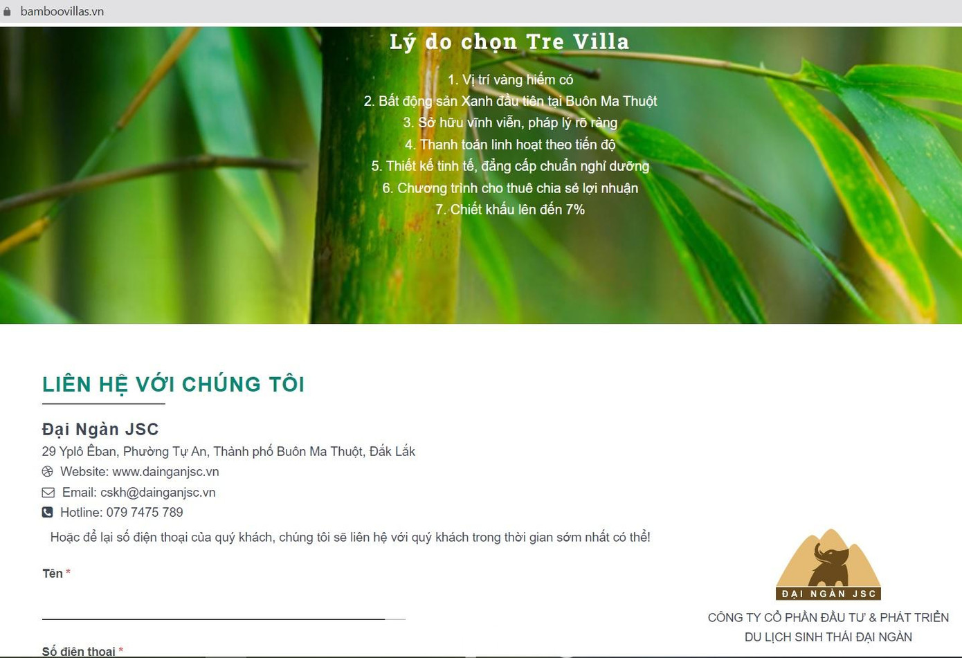 Dự án Bamboo Villas được đổi tên thành Tre Villas Dự án Bamboo Villas được đổi tên thành Tre Villas