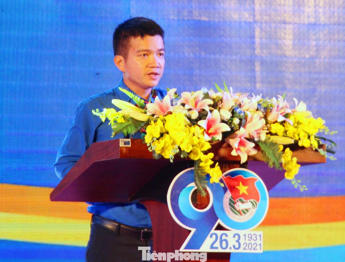 Phó bí thư Tỉnh Đoàn, Chủ tịch Hội đồng Đội tỉnh Trần Doãn Tới phát biểu tại lễ tuyên dương Phó bí thư Tỉnh Đoàn, Chủ tịch Hội đồng Đội tỉnh Trần Doãn Tới phát biểu tại lễ tuyên dương