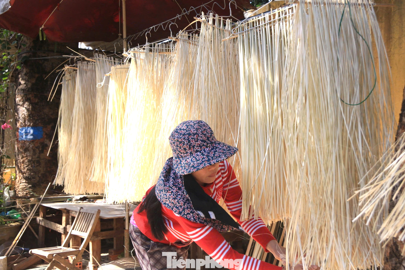 Mỗi ngày, bà Nhạn thức dậy bắt đầu công việc từ 4 giờ sáng và kết thúc vào 10 giờ đêm. Hai vợ chồng chẻ được 50 ống/ngày.