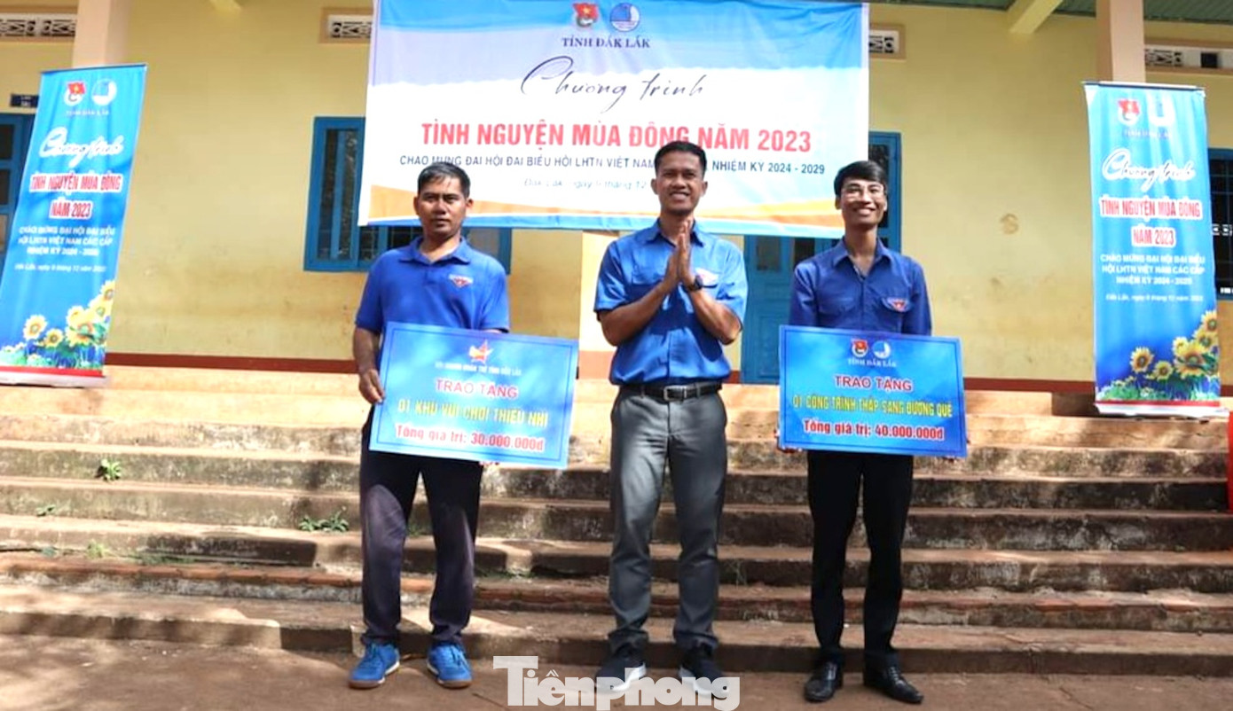 Đại diện lãnh đạo Tỉnh Đoàn trao tặng bảng tượng trưng các công trình. Đại diện lãnh đạo Tỉnh Đoàn trao tặng bảng tượng trưng các công trình.