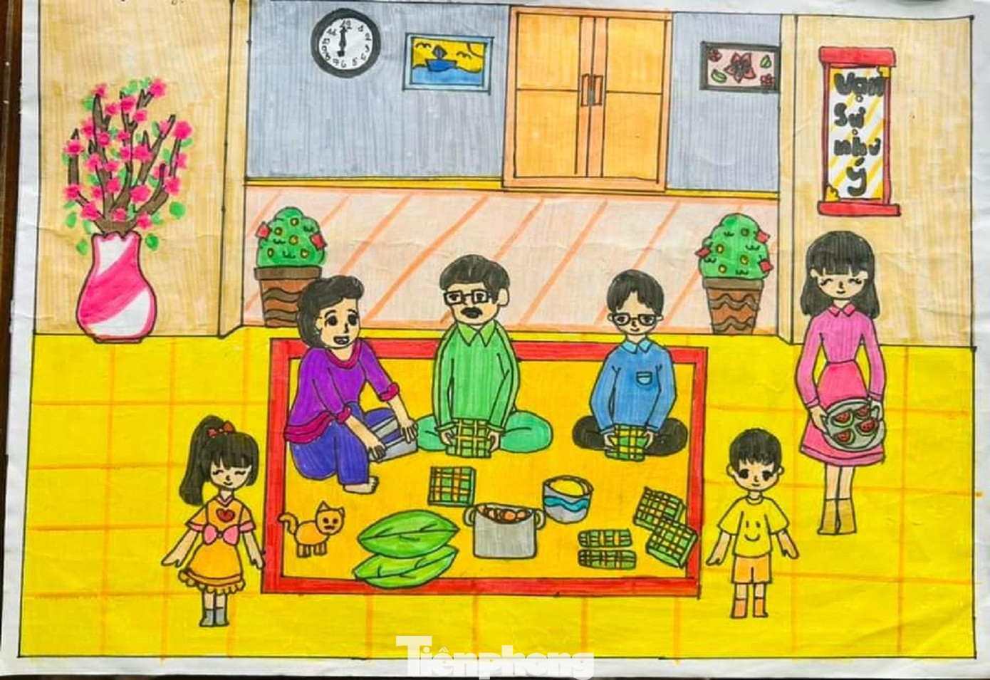 Tác phẩm &quot;Tết sum vầy&quot; của một học sinh lớp 6