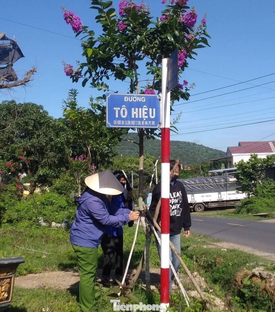 Đoàn xã Yang Tao trồng 300 cây phân tán. Đoàn xã Buôn Tría trồng 130 cây bằng lăng tím và cây giáng hương.
