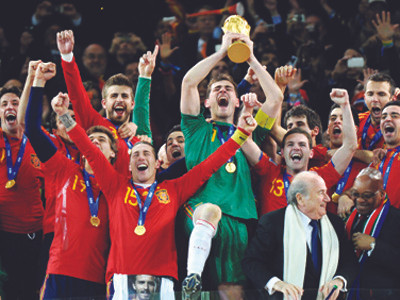 Tây Ban Nha vô địch World Cup 2010 được tổ chức ở Nam Phi