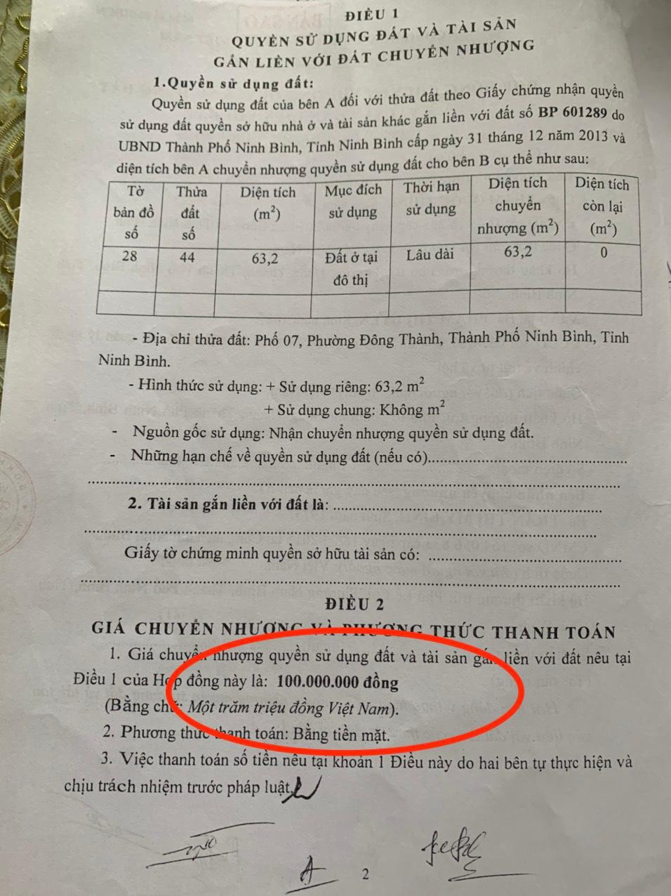 Hợp đồng mua bán, chuyển nhượng căn hộ có giá 100 triệu đồng/căn. Hợp đồng mua bán, chuyển nhượng căn hộ có giá 100 triệu đồng/căn.