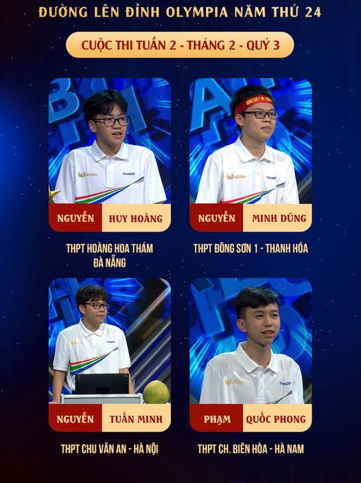 Các thí sinh đều vô cùng xuất sắc. Nguồn: Fanpage Đường Lên Đỉnh Olympia