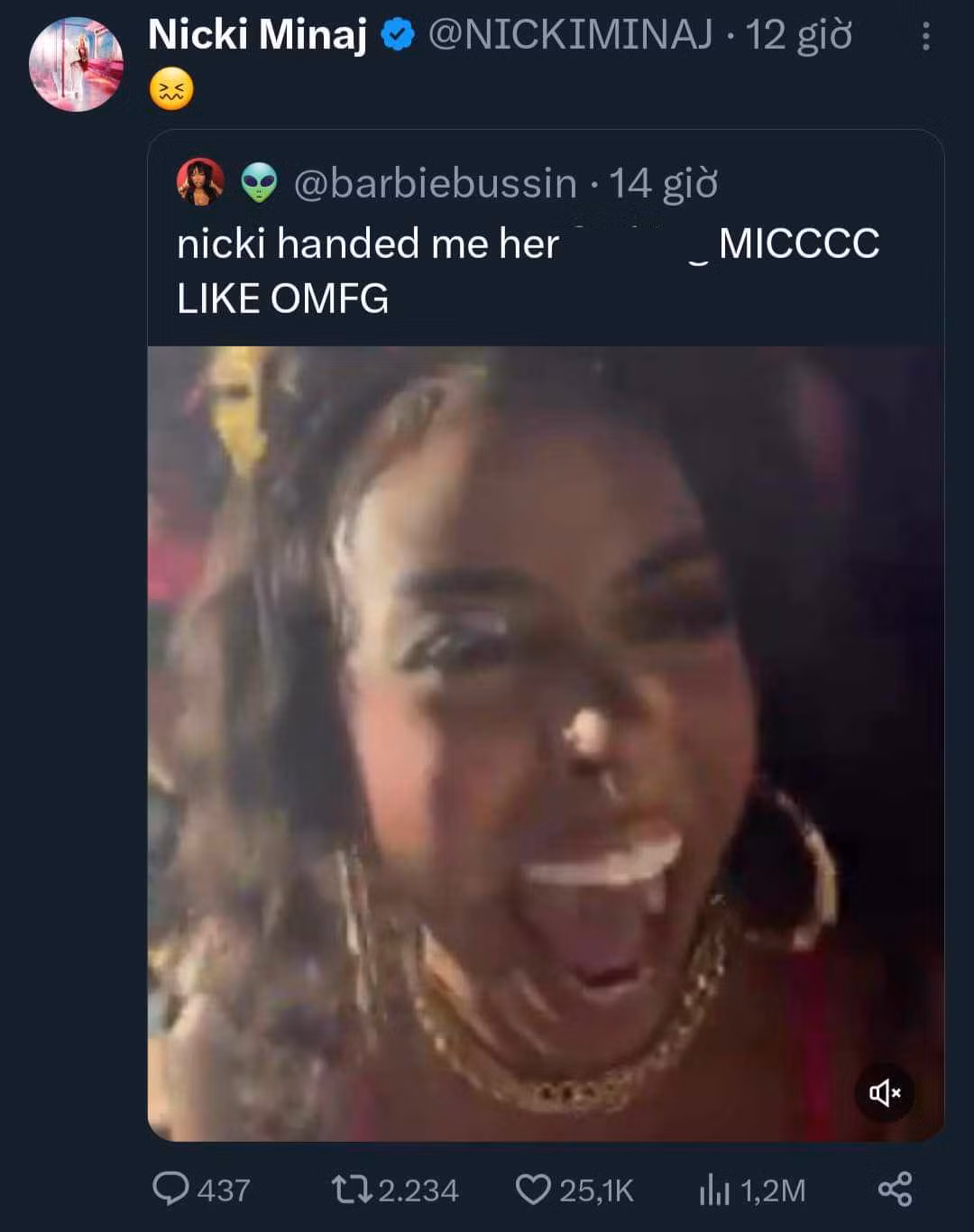 Tương tác giữa Nicki Minaj và người hâm mộ khiến nhiều người cảm thấy buồn cười.