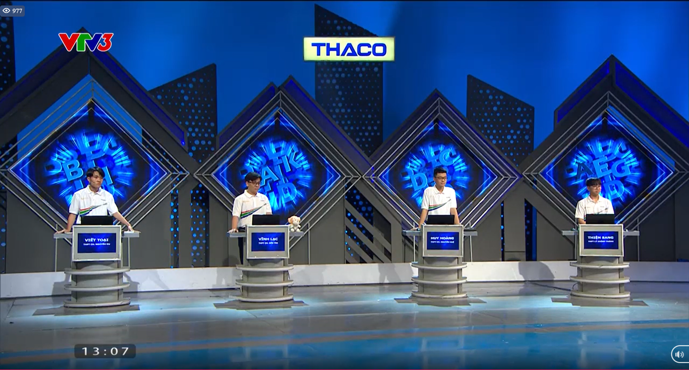 Các nam sinh đã sẵn sàng bước vào phần thi Khởi động. Các nam sinh đã sẵn sàng bước vào phần thi Khởi động.