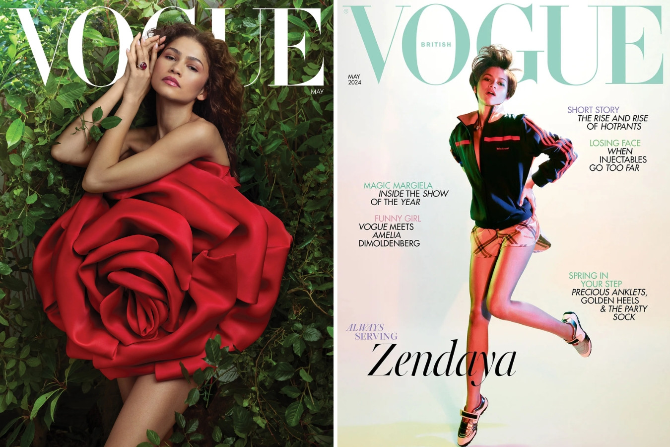 Hai trang bìa Vogue Anh và Mỹ tháng 5 đều ưu ái dành cho Zendaya. Hai trang bìa Vogue Anh và Mỹ tháng 5 đều ưu ái dành cho Zendaya.