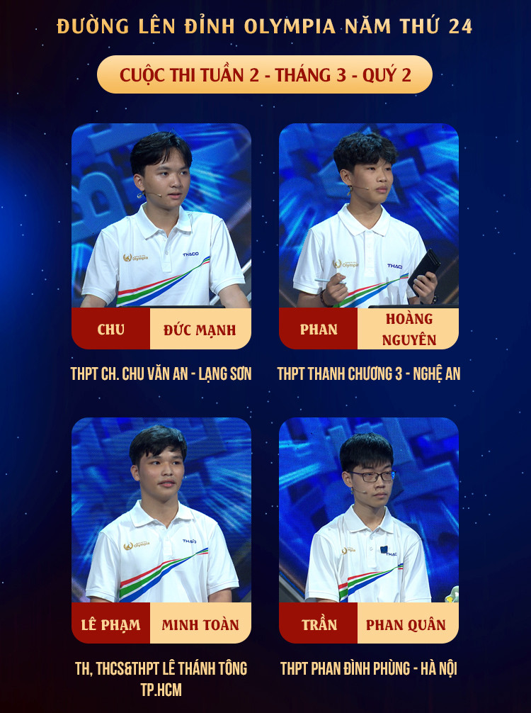 Nguồn: Fanpage Đường Lên Đỉnh Olympia Nguồn: Fanpage Đường Lên Đỉnh Olympia