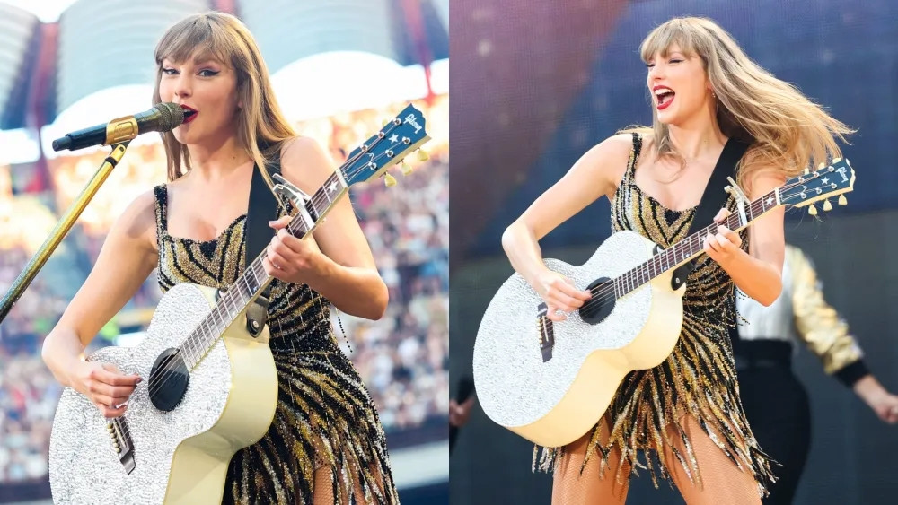 Taylor Swift diện trang phục mới cho era Fearless trong show diễn. Taylor Swift diện trang phục mới cho era Fearless trong show diễn.