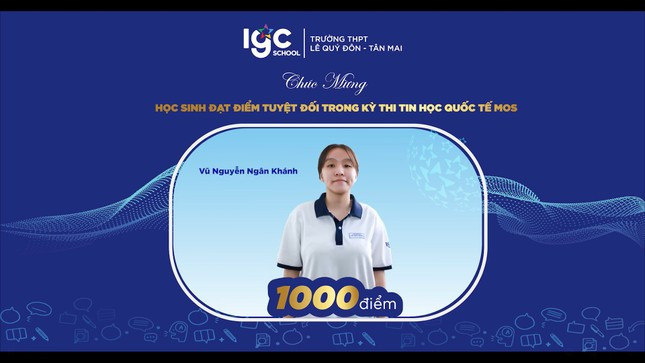 Nữ sinh còn đại diện tham gia cuộc thi chứng chỉ tin học MOS cấp Quốc gia. Nữ sinh còn đại diện tham gia cuộc thi chứng chỉ tin học MOS cấp Quốc gia.