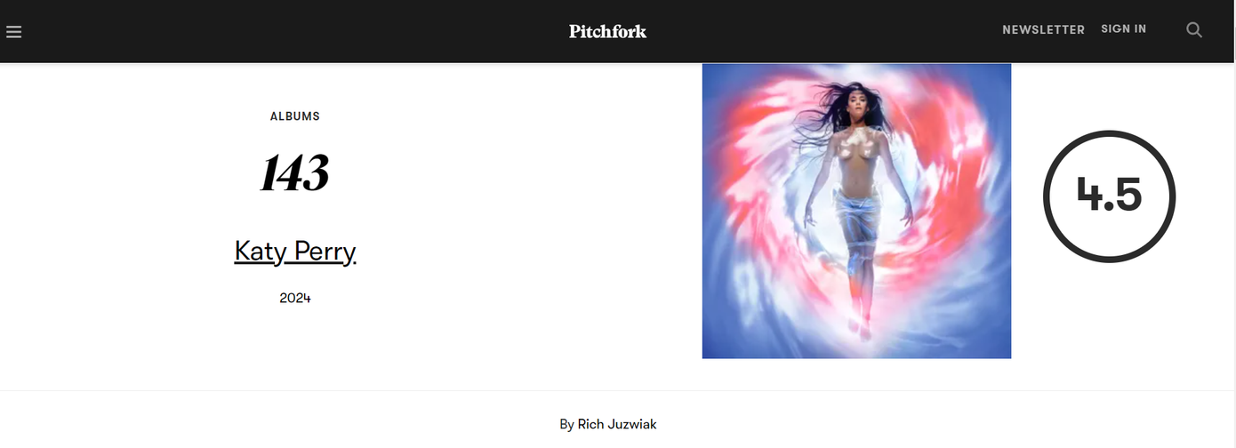 Pitchfork đã chấm cho album 143 số điểm dưới mức trung bình 4.5.