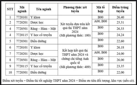 Các ngành khác dao động từ 22 đến 26,33 điểm. Ảnh: Tin giáo dục TP.Hồ Chí Minh.