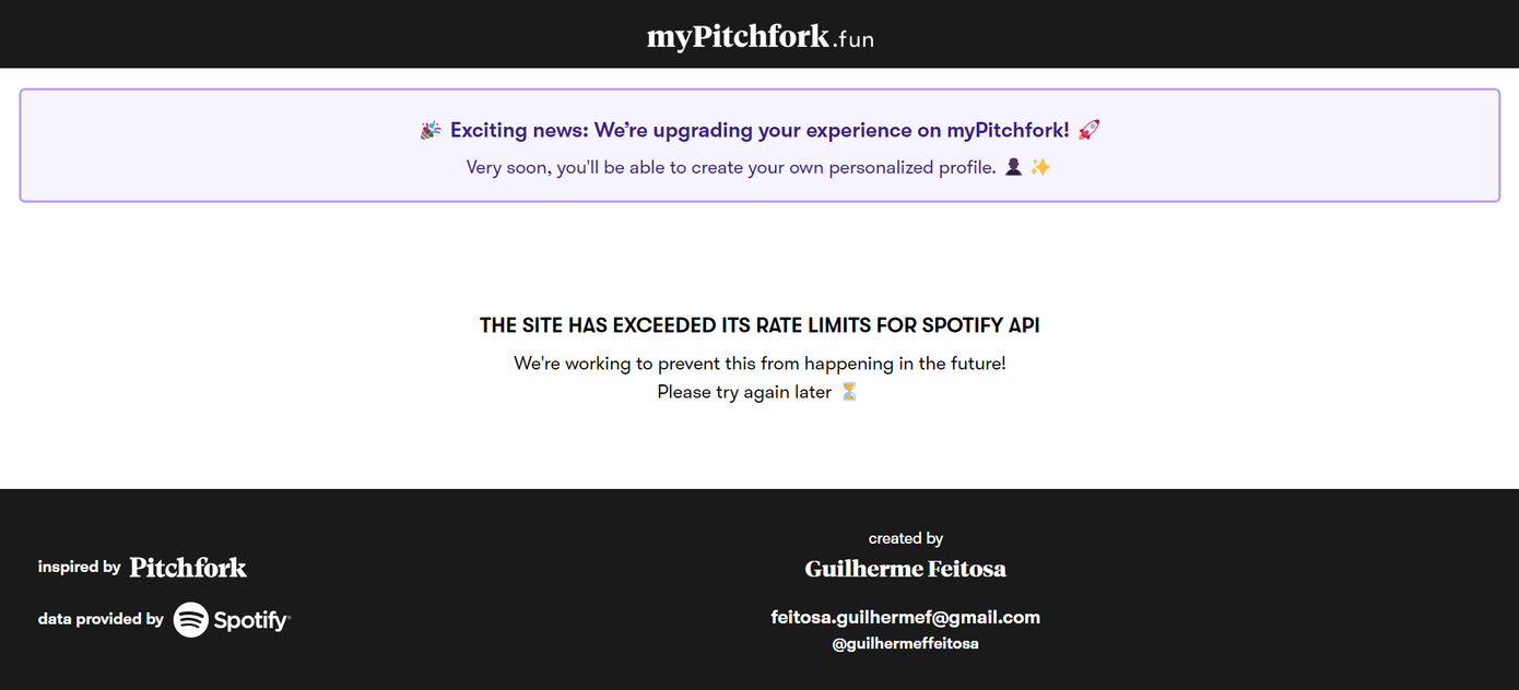 Trang web myPitchfork.fun trở nên quá tải do có quá nhiều lượt truy cập.