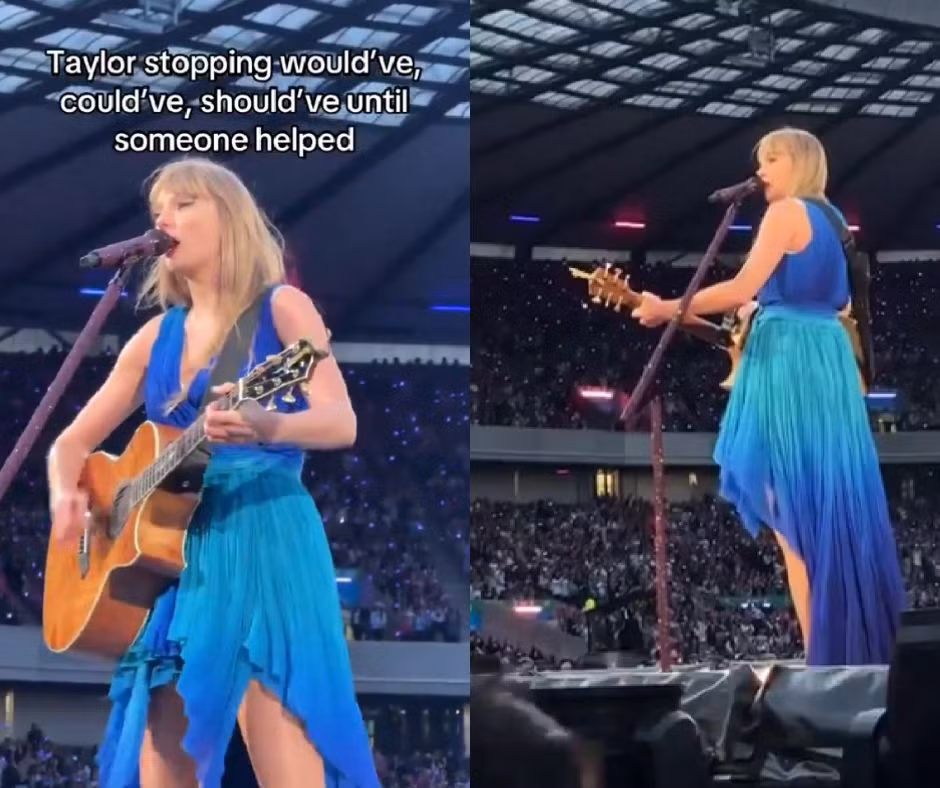 Taylor Swift tạm dừng màn trình diễn để giúp đỡ khán giả.
